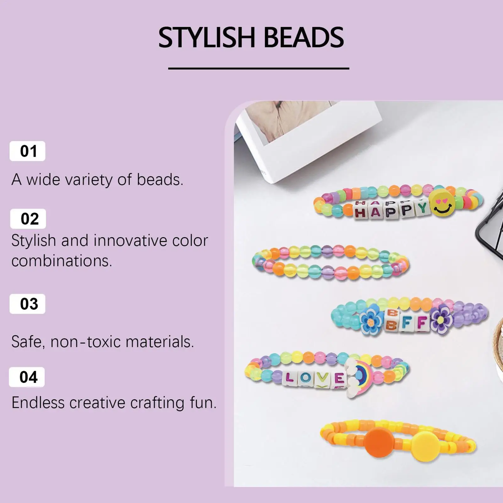 Girls Bracelet Making Kit Girls Bead Bracelet Charm Craft Set Beading Toys Fun Craft Supplies For Kids Teens Adults Beginners