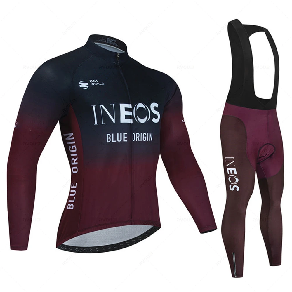 Ineos Team Men Spring Sport Cycling Jersey Autumn Mtb Bicycle Clothing Summer Long Sleeve Triathlon Mountain Bike Bib Pant Set