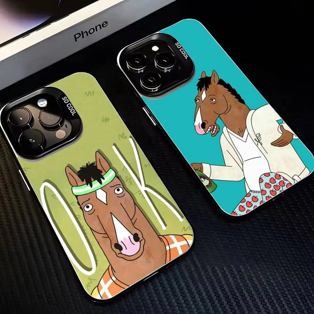 

B-Bojack Canvas Horseman Funny Phone Case For iPhone 16,15,14,13,12,11,Mini,Pro,MAX Black Matte Shockproof Cover