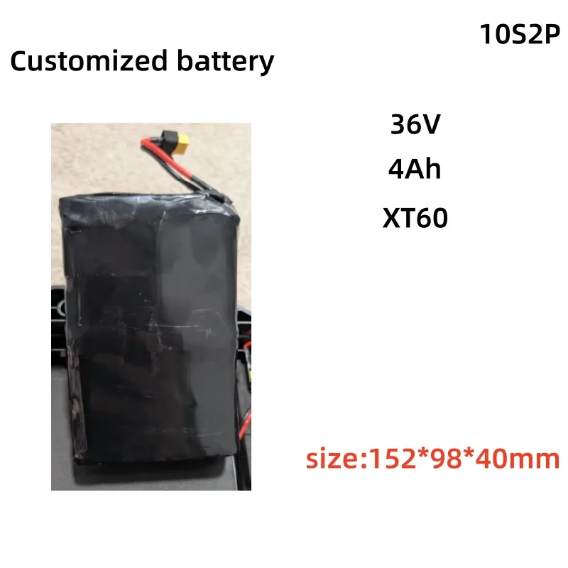 Customized link. Canadian price, customized 36V 10S2P 4AH battery pack, XT60,152mm*98mm*40mm