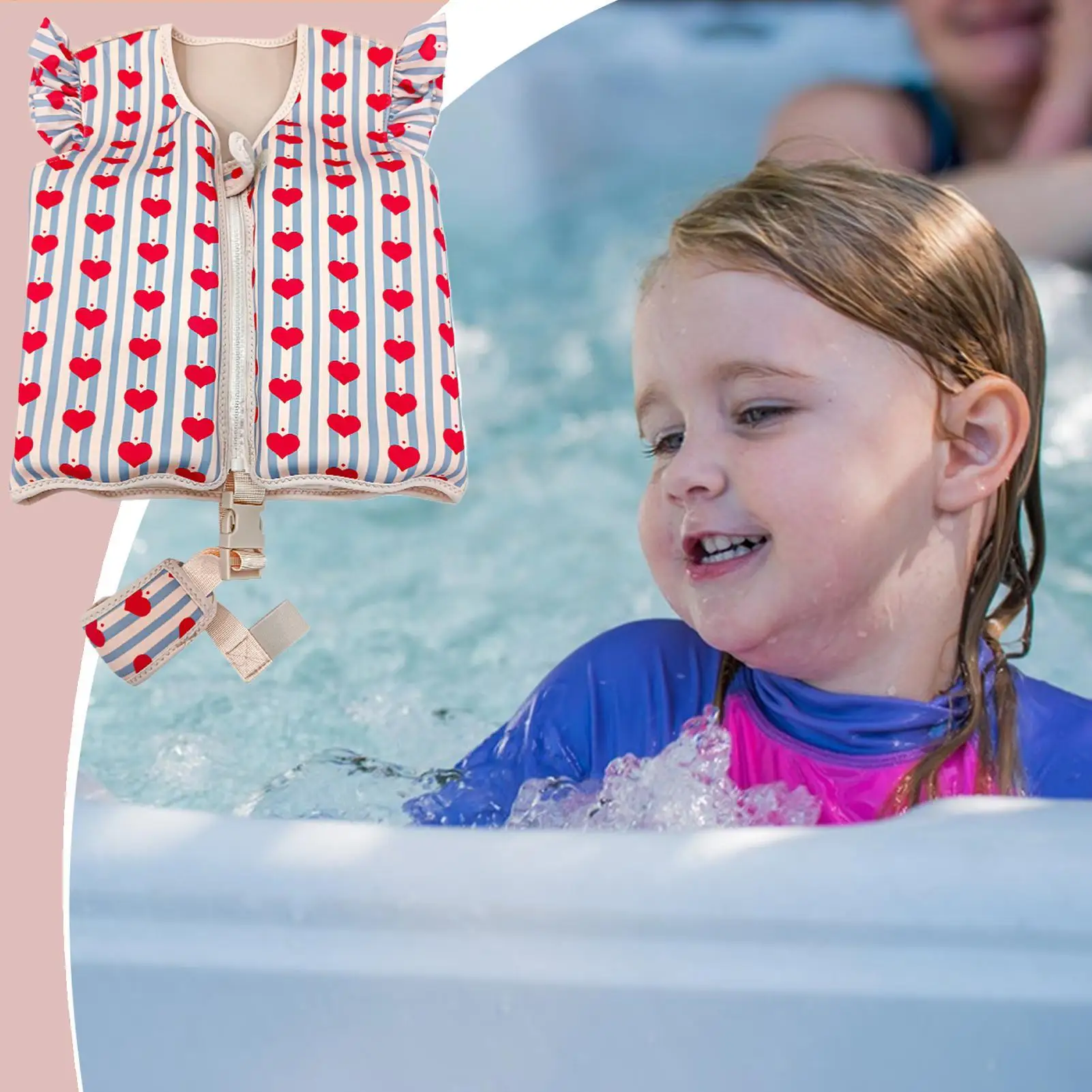 Gilet de bain pour tout-petits, facile à marche/arrêt, fermeture éclair, pour enfants de 2 à 7 ans, maillots de bain à flottabilité, aide à l'entraînement pour garçons et filles, école, plage