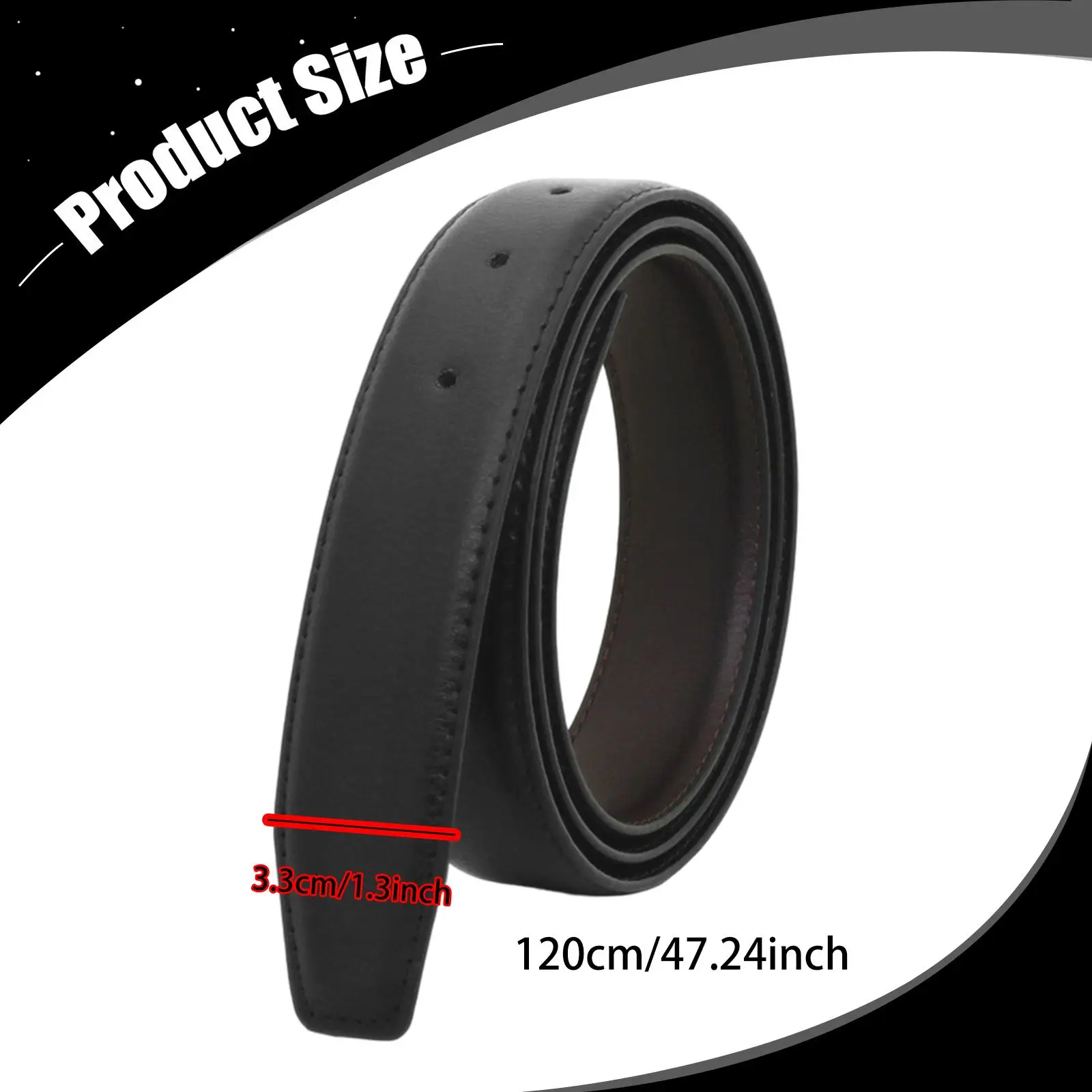 حزام الحزام فقط مع ثقوب شريط حزام مثقوب بدون إبزيم متعدد الاستخدامات أنيق للرجال