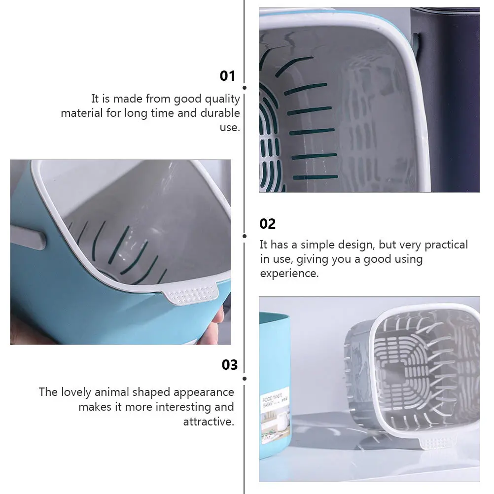 

1pc Plastic Trash Can Classified Waste Bin Household Garbage Container Kitchen Bathroom Living Room Portable Dustbin