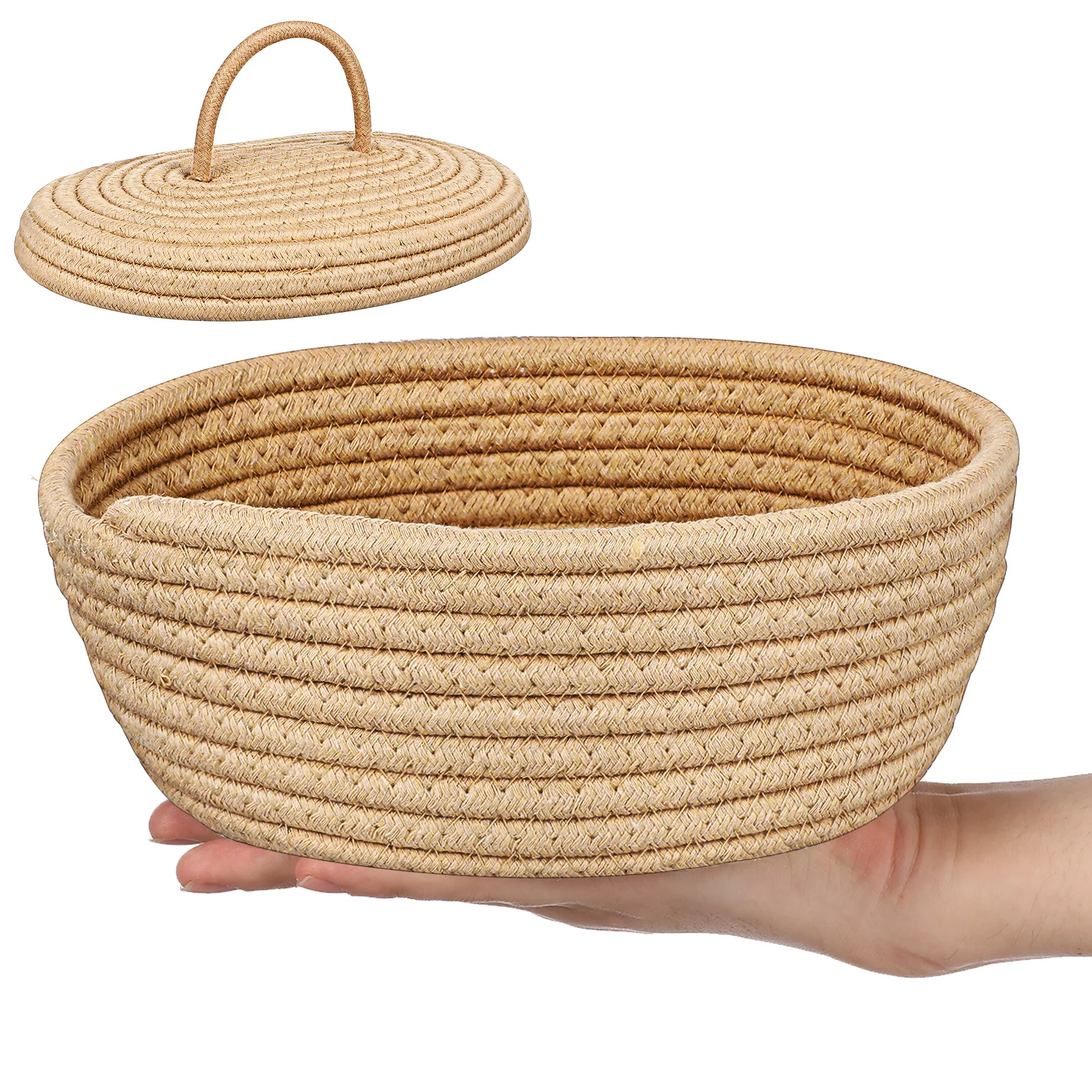 

Cotton Rope Storage Basket Handmade Small Woven Organizer For Makeup Toiletry Essentials Travel Home Office Storage Baskets For