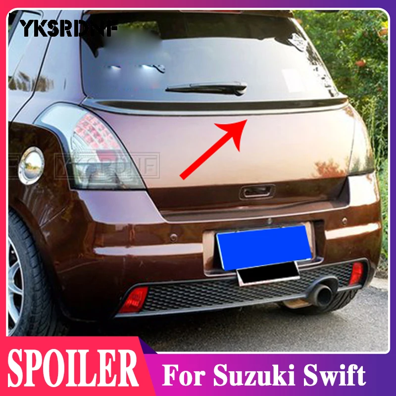 For Suzuki Swift 2005-2012 high quality Carbon Fiber rear boot Wing Spoiler Rear Roof Spoiler Wing Trunk Lip Boot Cover