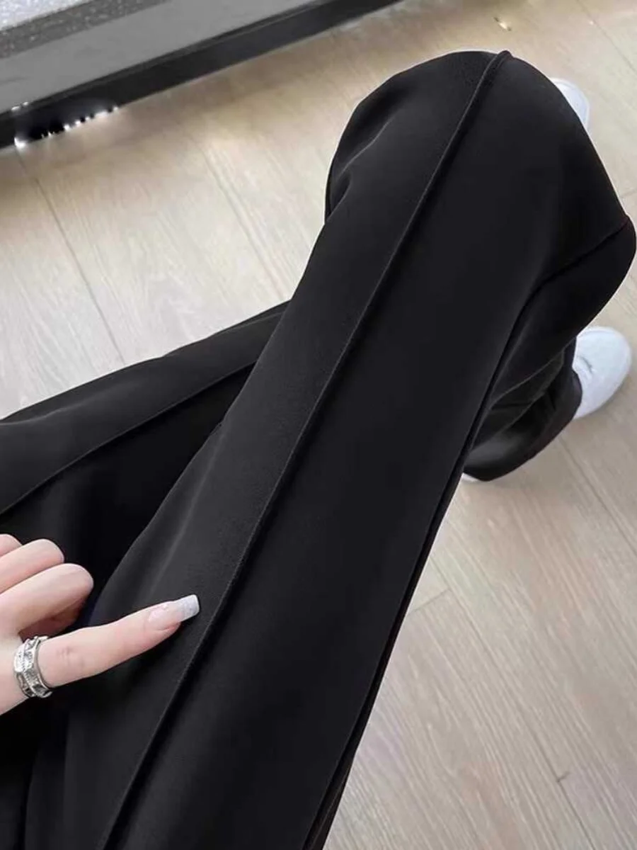 

Летние мужские повседневные брюки прямого кроя, тонкие, свободные, длинные, весенние, молодежные, однотонные, в западном стиле