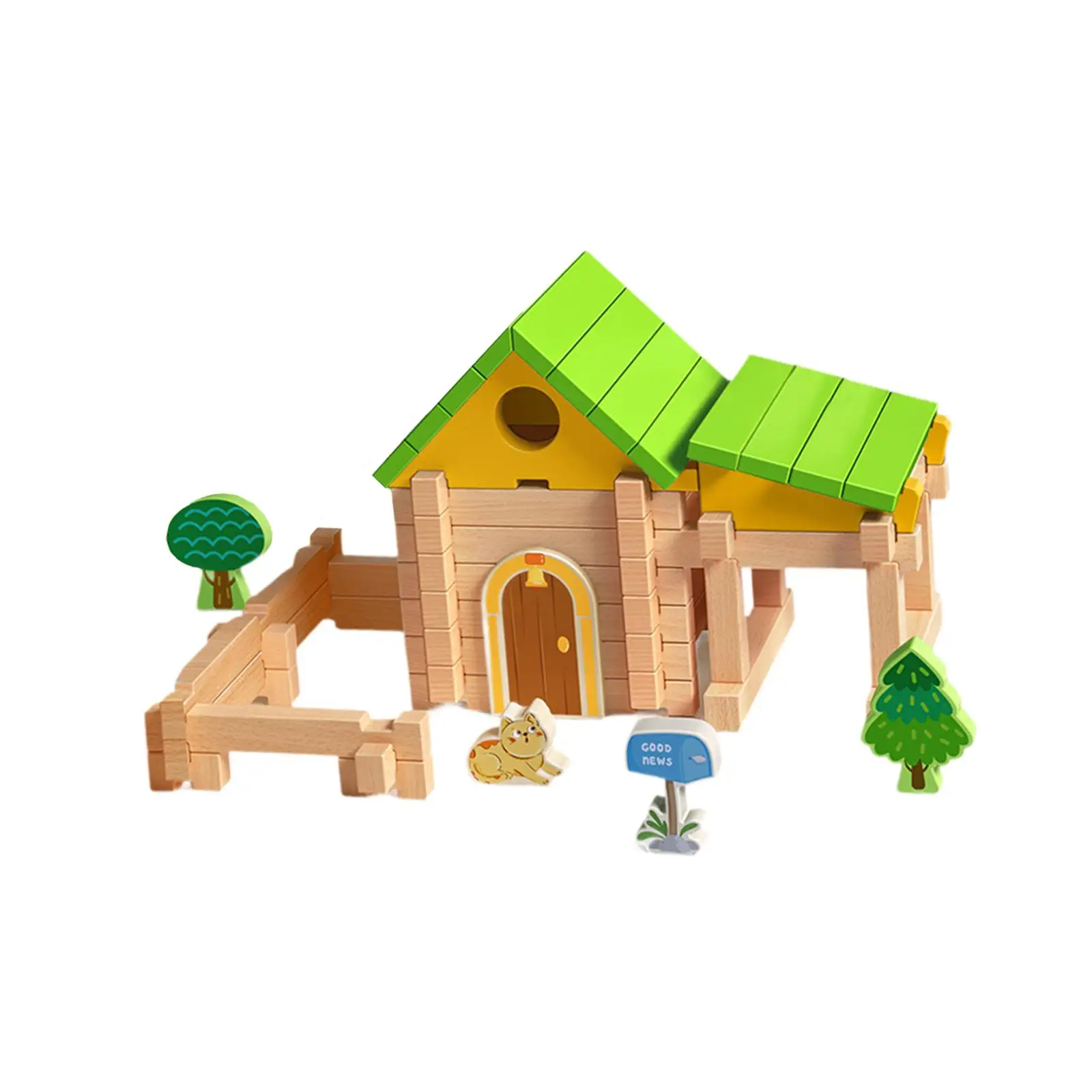 나무 블록 모티스와 테논 교육용 실습 유아 학습