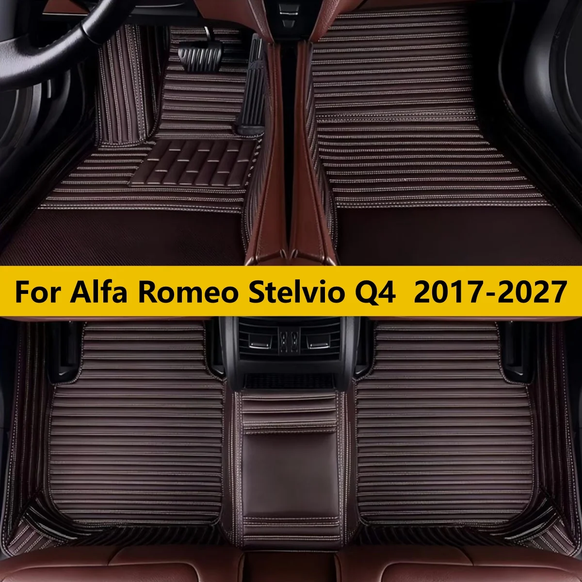 

For Alfa Romeo Stelvio Q4 2017 2018 2019 2020 2021 2022 2023 2024 2025 2026 2027 Easy Clean Vehicle Protection Mats