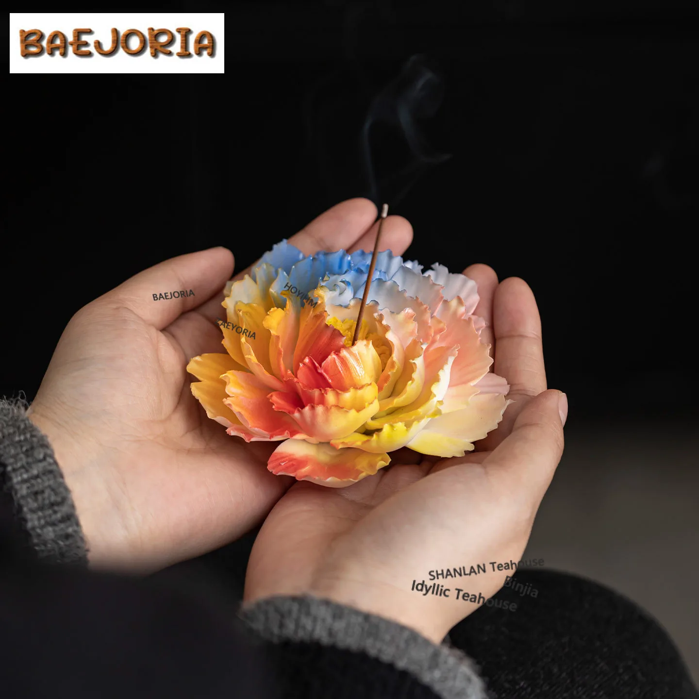 

Винтажная подставка для благовоний ручной работы в форме цветка, курильница для ароматерапии, китайский чайный набор, подарок ручной работы