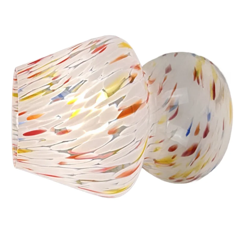 b08b-カラフルフラワードットガラスキノコランプ、アメリカンレトロ装飾デスクランプ、usbベッドサイド雰囲気ライト