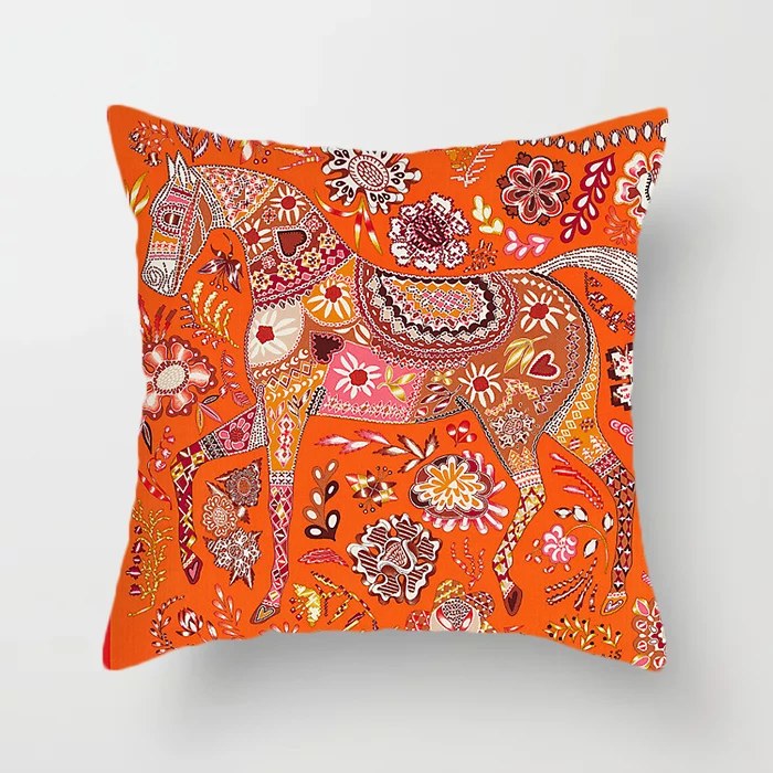 Juste de coussin à rayures orange, taie d\'oreiller douce, simple, rouge, géométrique, pour salon, canapé, siège de maison