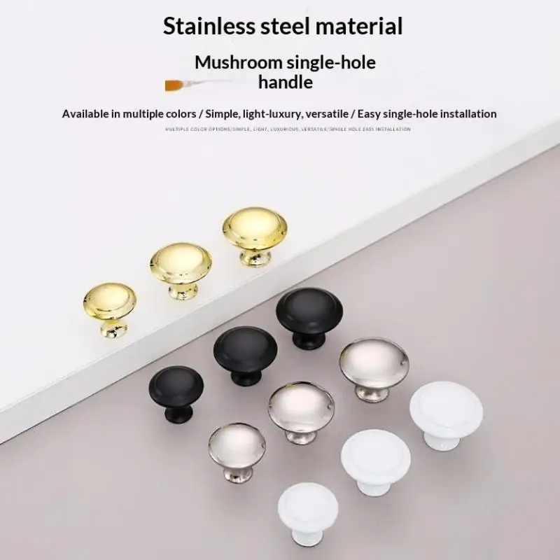 8PCS  Single Hole Cabinet Drawer Pull Handle Round Small Furniture Handle for Wardrobe Cabinet Simple Design