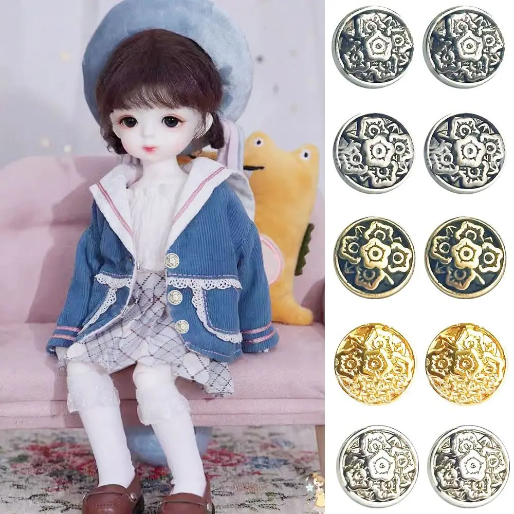 20pcs Mini Floral Button Buckle New 7mm 5 Colors DIY Doll Coats Accessories for 1/6 Doll