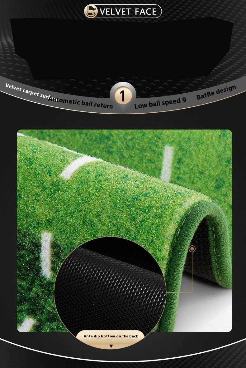 PGM TL021 indoor golf velvet rubber bottom putter trainer practice mat, 3M with return lane