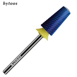 HYTOOS Blue Nano Safety Tapered Nail Drill Bits XF Rounded Carbide Drill Bits for Nails Electric Drills File Removal Base Coat