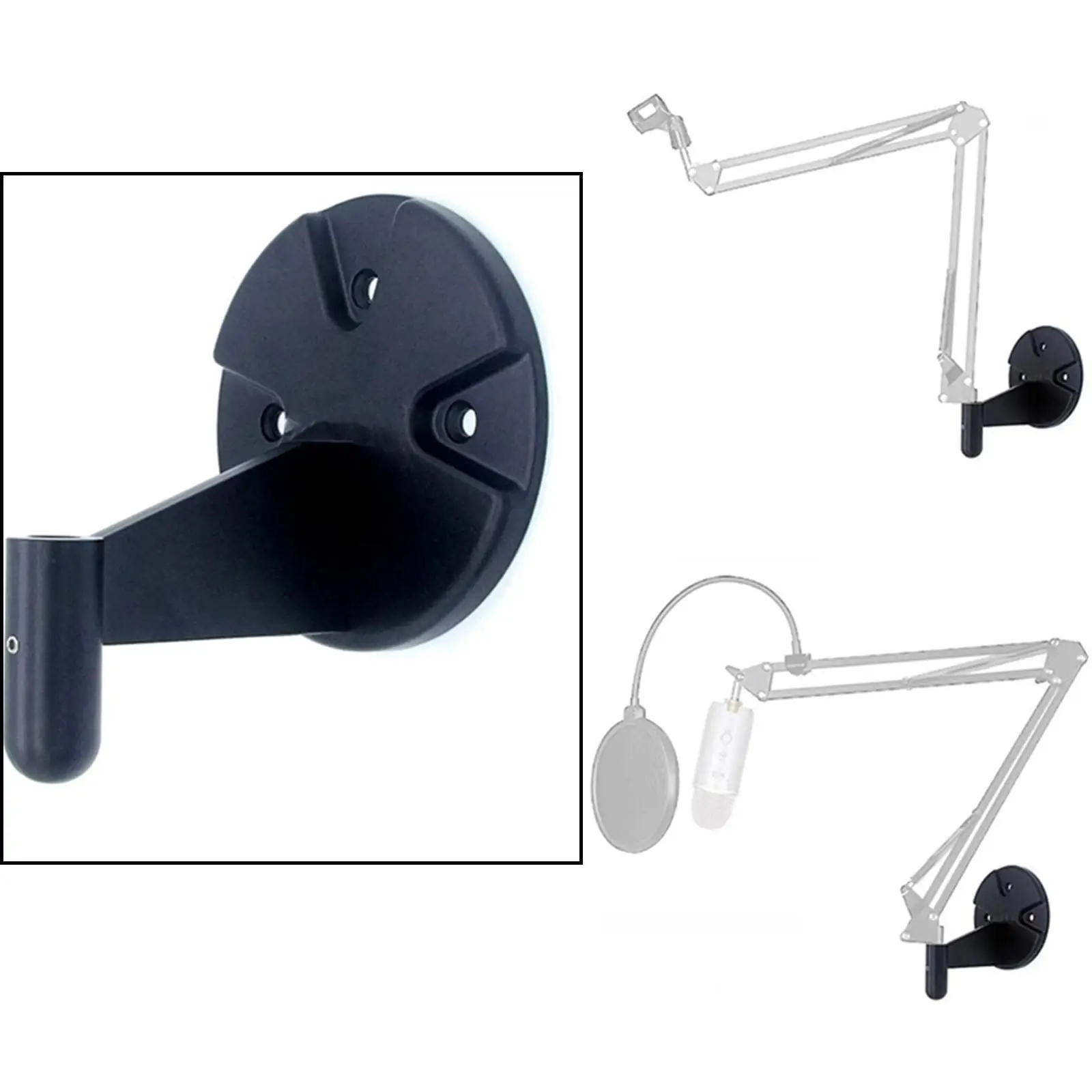 

Wall Mount Compatible for Arm /Microphone/ Mobile/ Phone Stand, with Round Plate with Attaching Holder Easy to Install