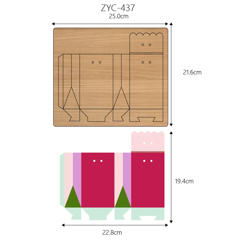 Box Wooden Cutting Mold Suitable for Die-Cutting Machines, ZYC-437