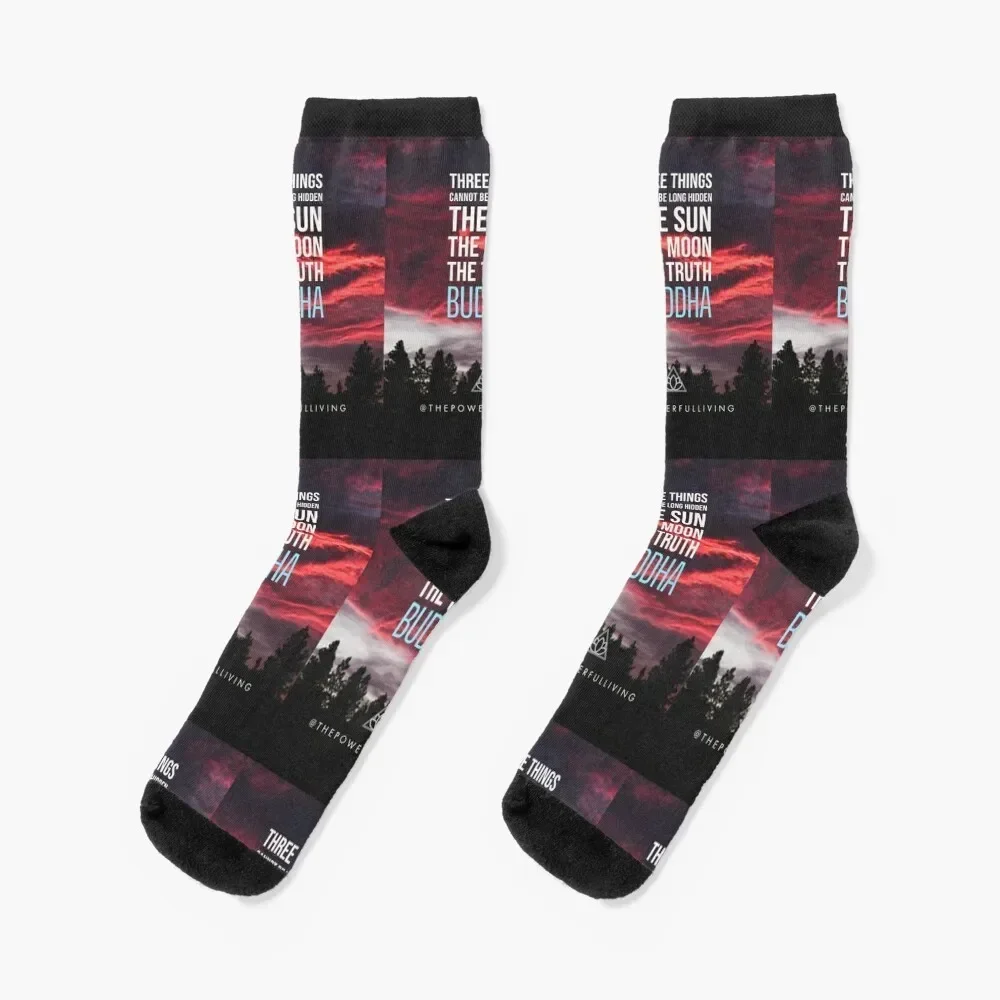 

Three things cannot be long hidden: the sun, the moon, and the truth / Buddha Collection Socks designer brand Male Socks Women's