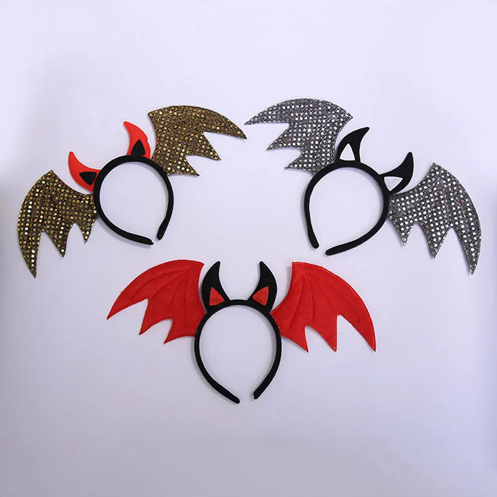 

Kids Bat Headband Black Red Ergonomic Design One Size Fits Most Halloween Party Cosplay Devil Wings Hair Accessories