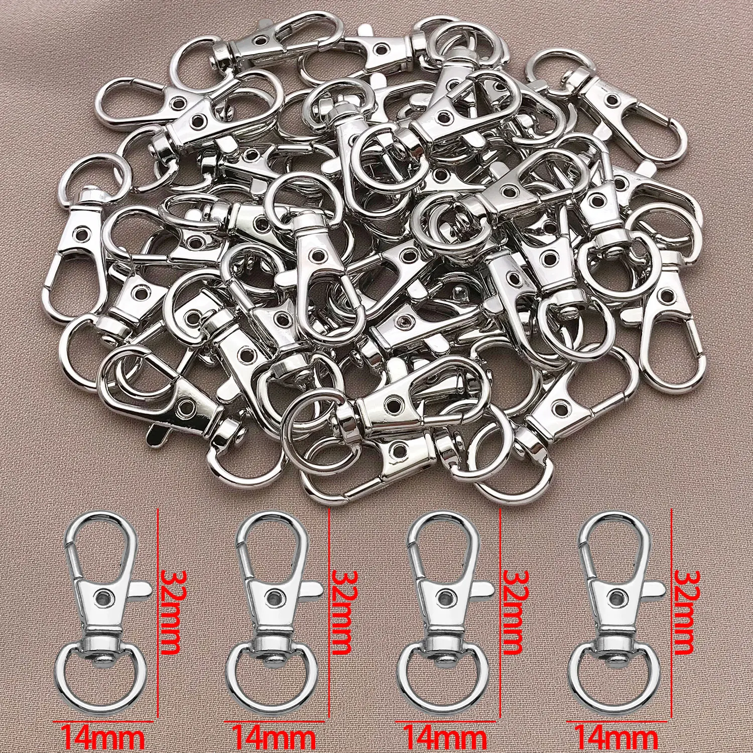 3pcs18K copper plated real golden thick silvery white gold lobster/spring universal/round buckle, DIY jewelry making accessories