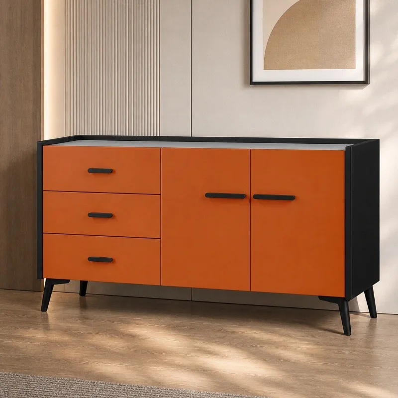 Italian minimalist rock slab dining side cabinet, household living room kitchen locker