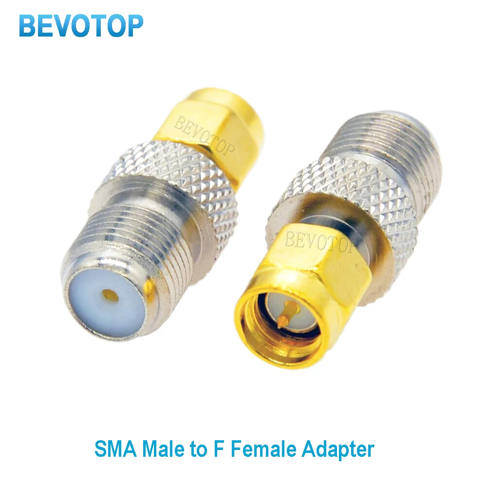 100Pcs/lot SMA Male To F TV Female Straight Connector RPSMA To F Quick Plug Adapter Coax Connector Gold Plated High Quality