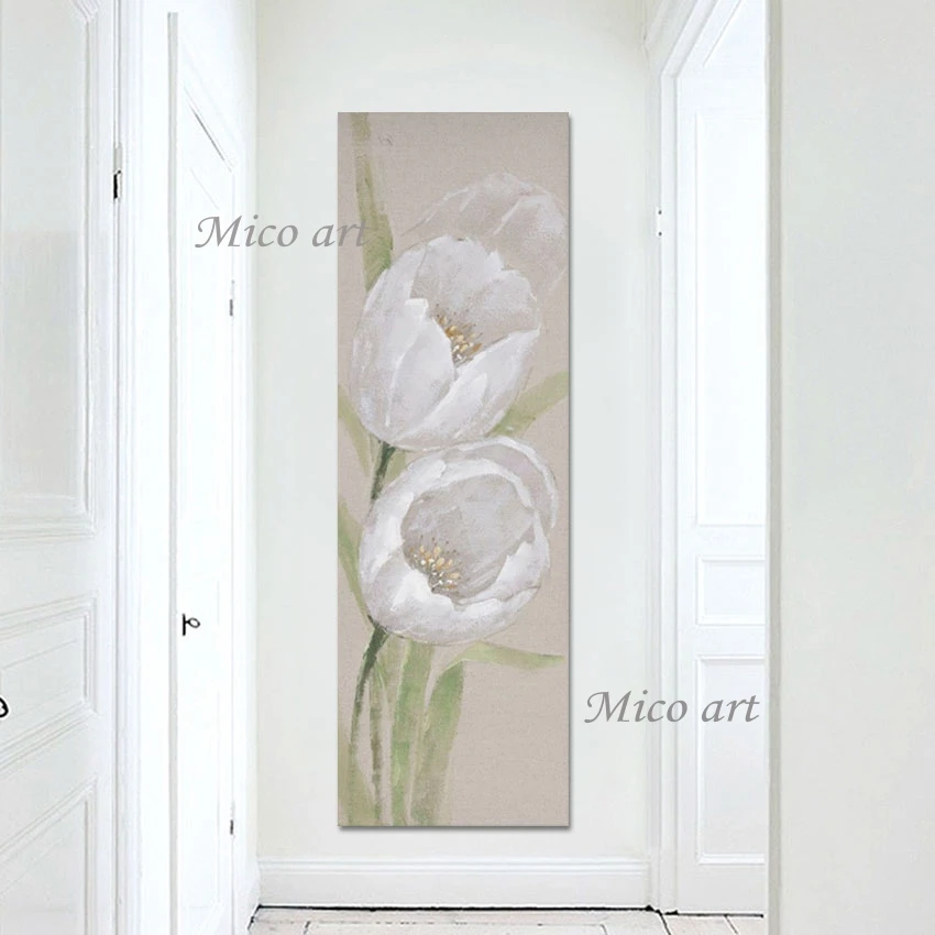 

Impressionist Still Life Abstract Art Flower Painting Designs For Wall No Frame Tulip Plant Picture Canvas Artwork Decoration