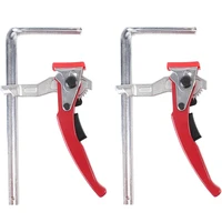 Abrazadera de trinquete de riel guía para carpintería, abrazadera F de sujeción rápida para MFT y sistema de riel guía, herramienta de mano, 2 piezas, 160x60mm