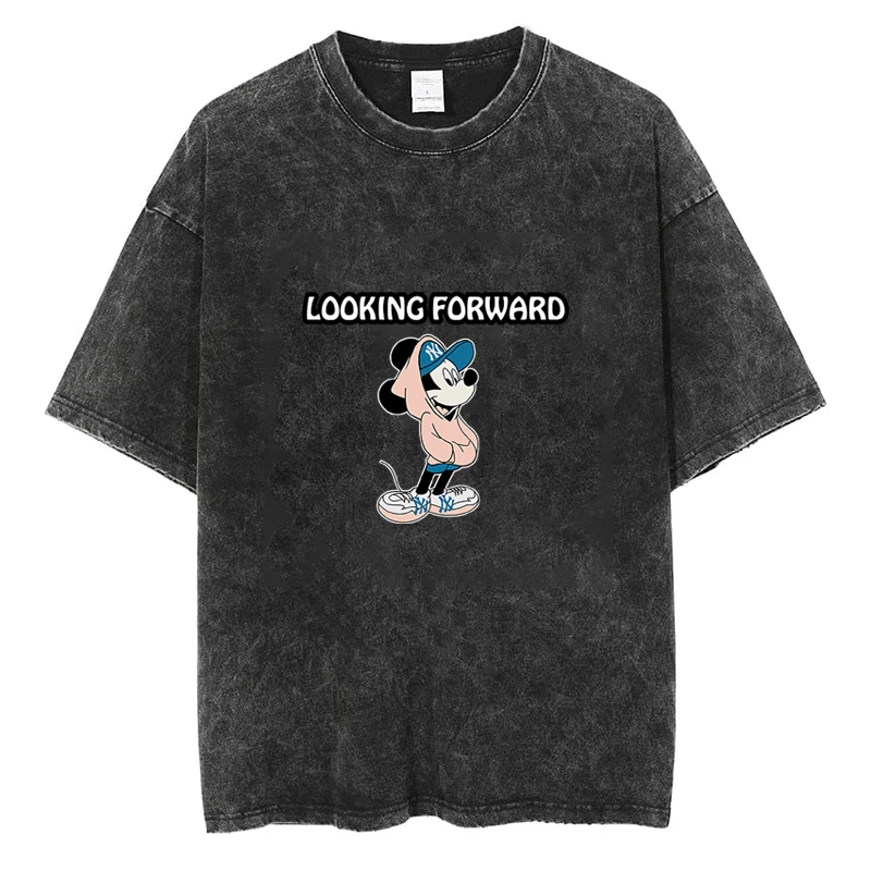 

Cartoon Fashion Mickey Mouse T Shirt Y2k Harajuku Hip Hop Casual Unisex Streetwear T-shirt Vintage Cotton Oversized Loose Tees
