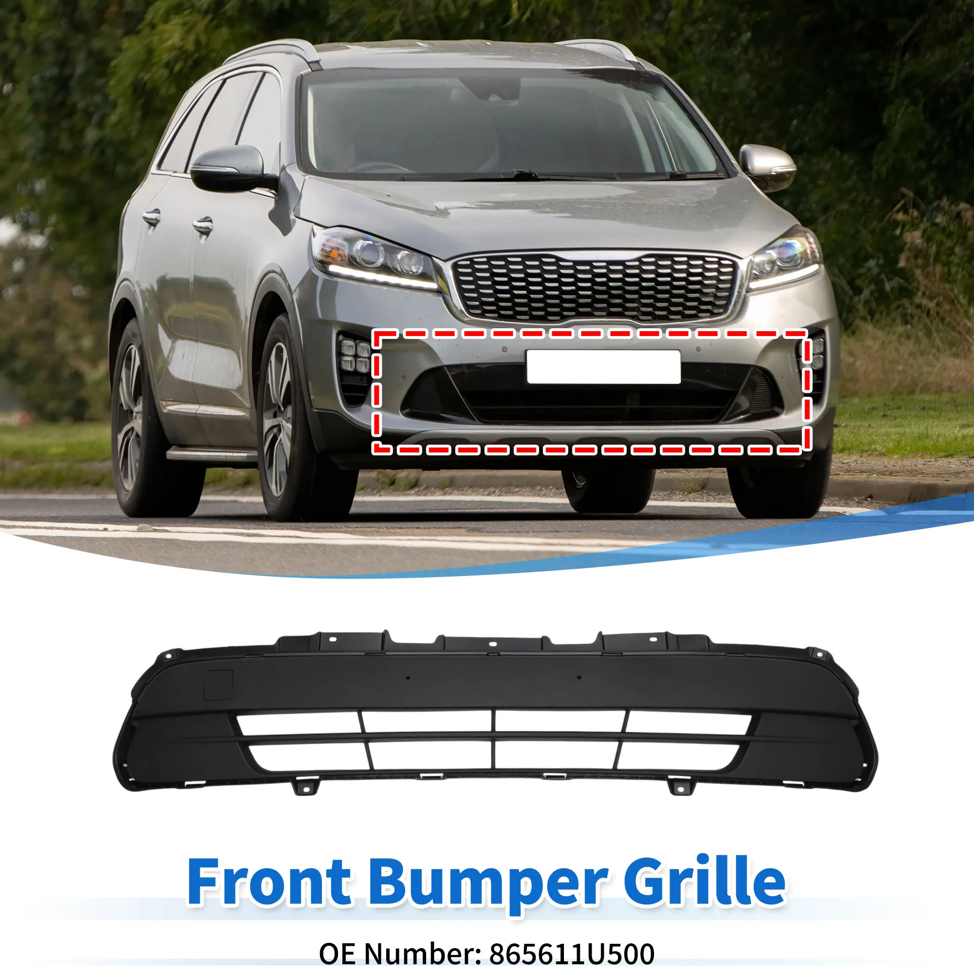 

Нижняя решетка UXCELL, решетка переднего бампера для Kia Sorento 15-17, решетка бампера, 1 шт.