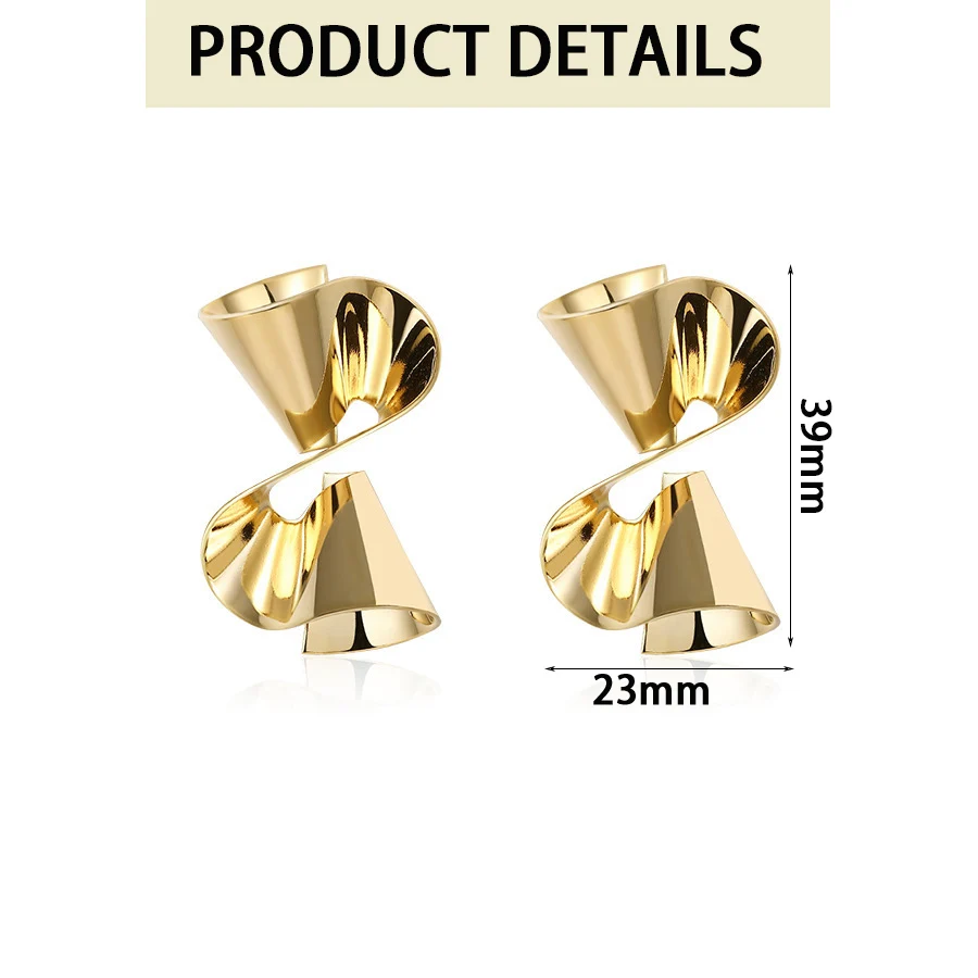 Vintage Irregular Spiral Twisted Clip on Earrings for Women Fashion Simple Design Geometric Earrings Party Jewelry Gifts 2024