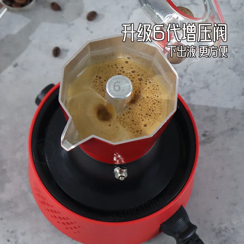 Double Valve Italian Moka Pot Portable Coffee Maker for Camping & Home