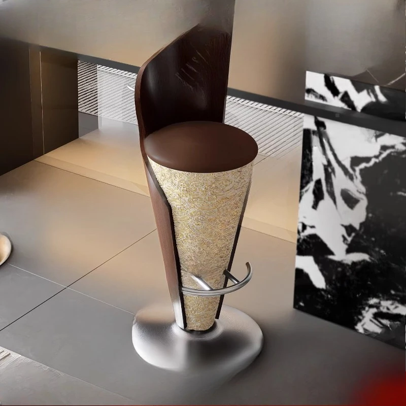 

Household restaurant bar front desk chair, retro light luxury high sense