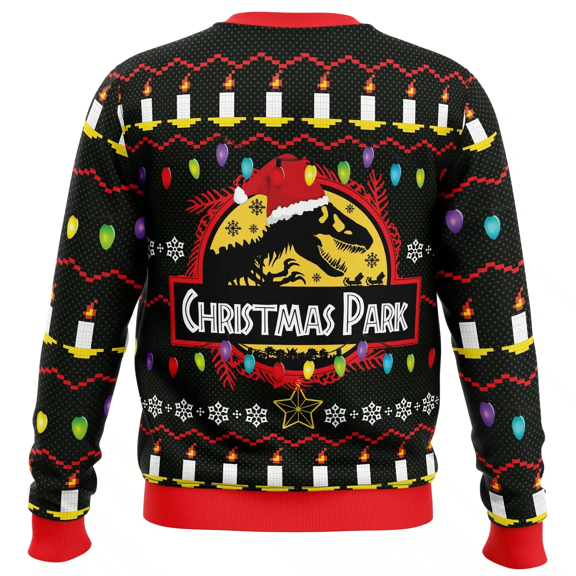 Christmas Park Jurassic Park Print Boys Girls Crew Neck Sweatshirt Soft Comfy Relaxed-Fit Plus Size Long Sleeve Autumn Winter