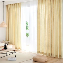 1 Panel American Casual Style Window Curtain, Suitable For Bedrooms, Living Rooms, And Balconies