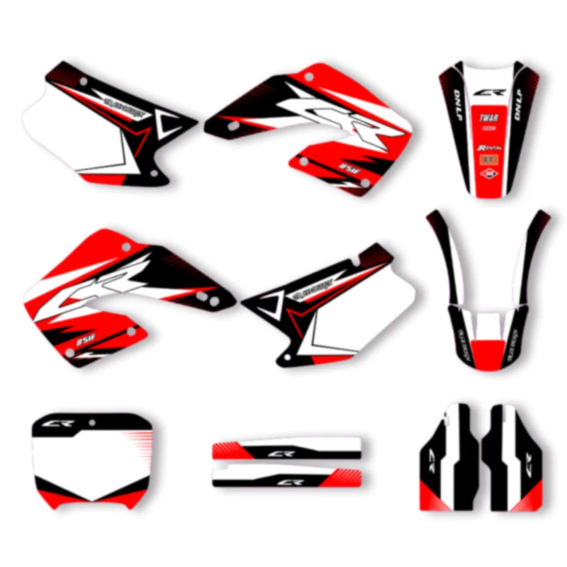 

DSMTECH Motorcycle Graphics Fairing Stickers kits Customize For Honda 2000 2001 CR125-250 CR 005