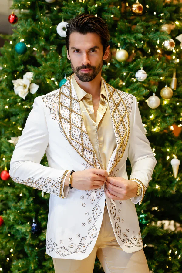 Luxury Men's Suits 2 Pieces Fashion High Quality One Button Slim Fit Tuxedo Suits Wedding Groom Business Prom