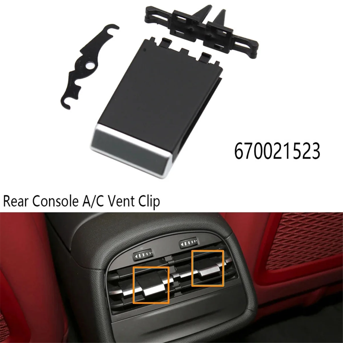 Rear Console Air Conditioner Ac Vent Clip for Maserati Ghibli 2014-2020 670021523 AC Air Vent Paddle Clip