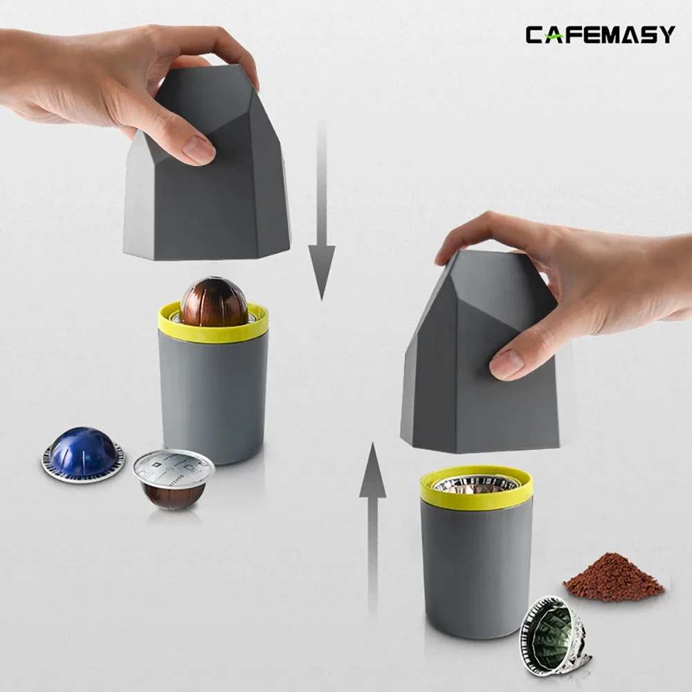 Coffee Capsules Recycle Bucket Recycling Tool Aluminum Nespresso Capsules VertuoLine Pod Plastic Coffee Capsules Recycler Box