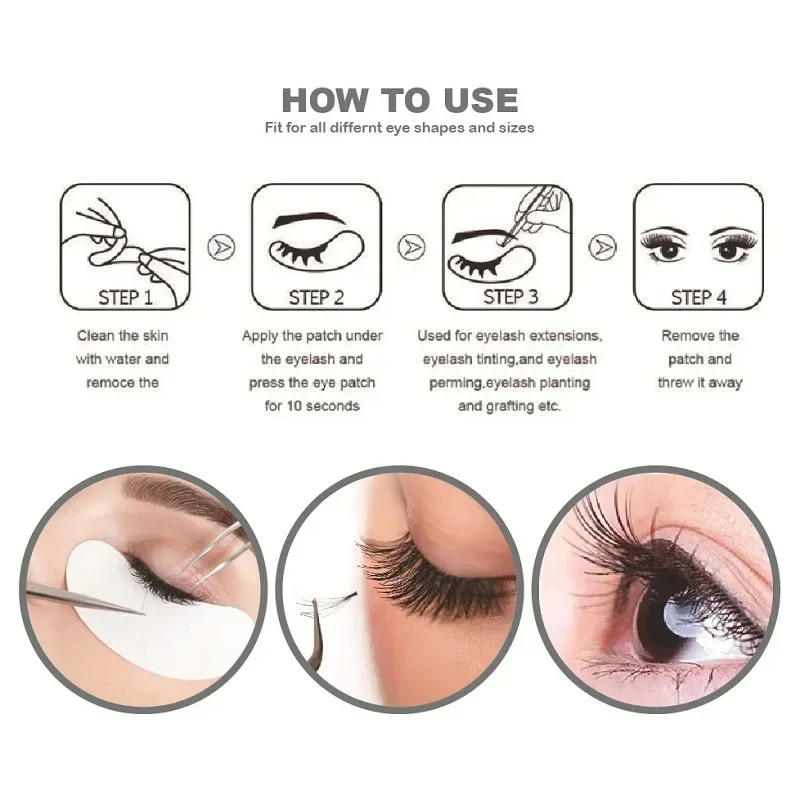 Patchs pour la construction de coussinets pour les yeux en hydrogel, autocollants en papier pour extension de cils, non pelucheux, fournitures de maquillage