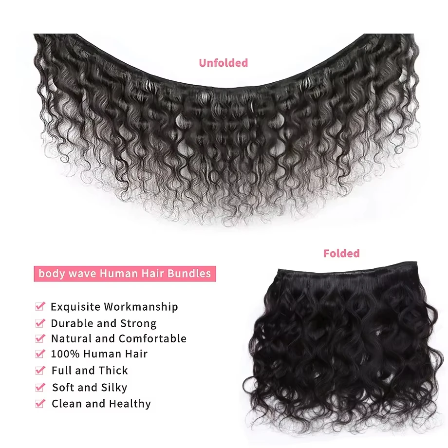 Body Wave Human Hair Bundles Raw Hair Bundles Human Hair Natural Brazilian Human Hair Extensions For Black Women 1/3/4 Pcs