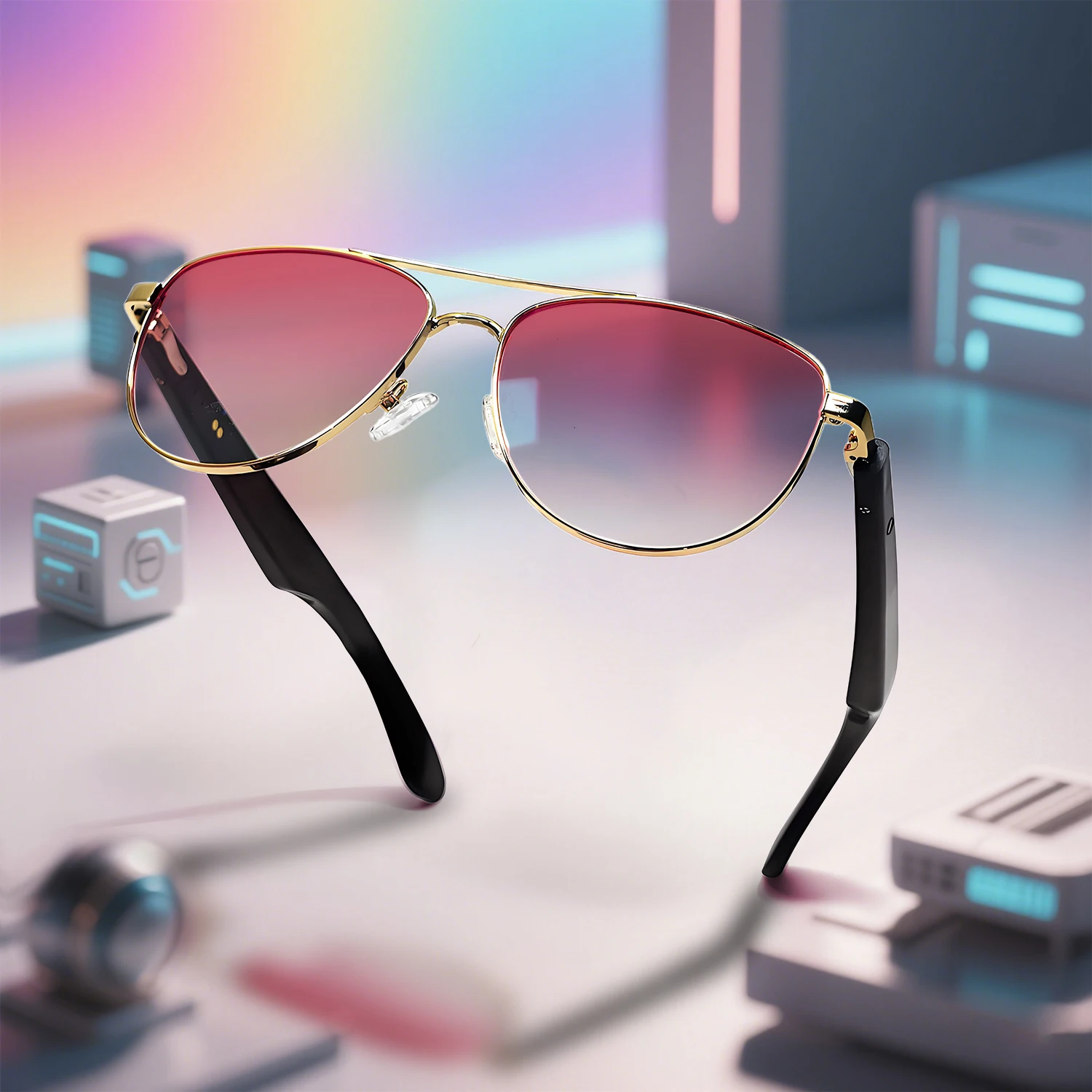 Convenient BT Audio Smart Glasses Wireless Photography Real Time Translation Black Frame Daily Consumer Electronics Eyewear