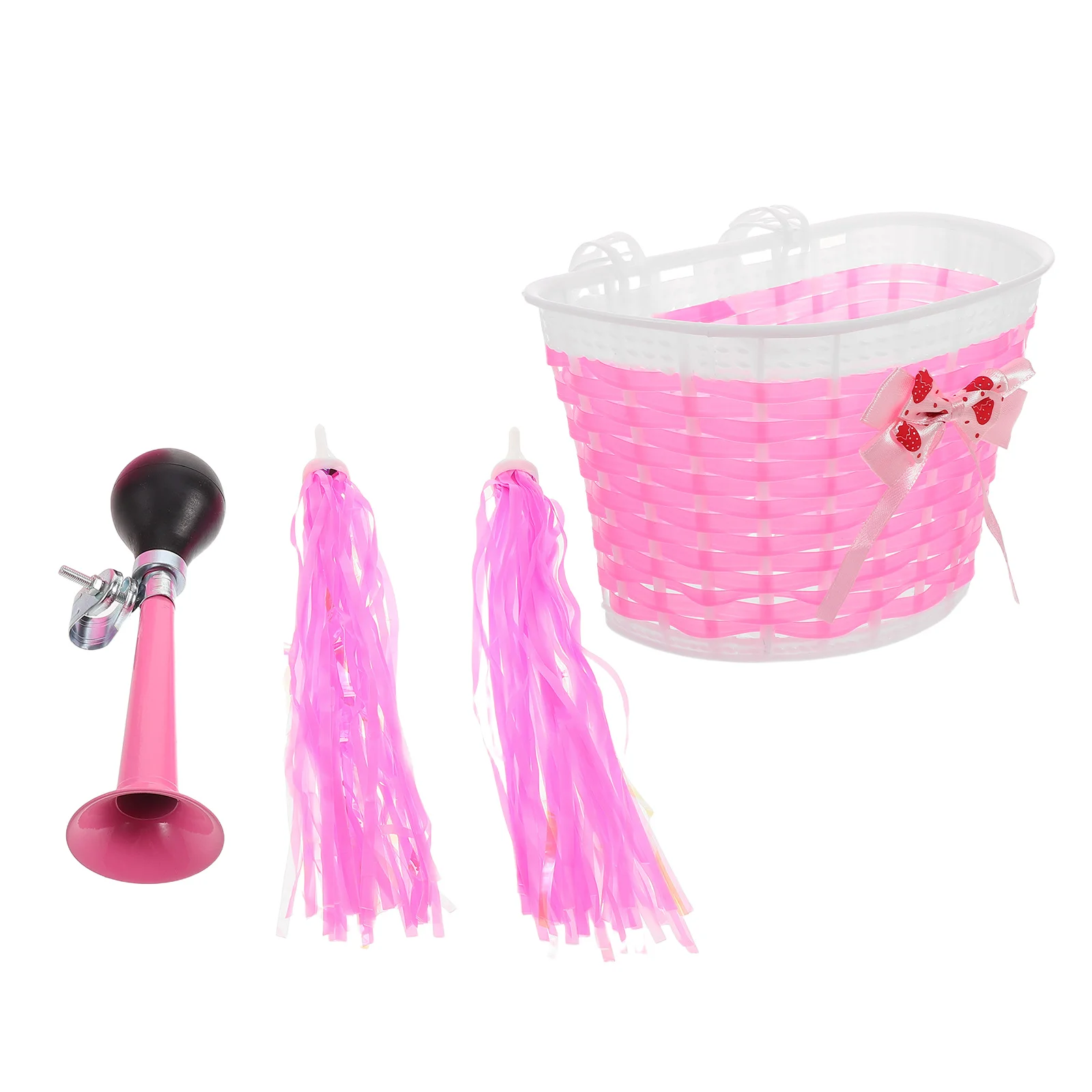 

Children Bicycle Basket Durable Materials Kids Bike Streamers Woven Tassels Scooter Ribbons Lightweight Portable Girls