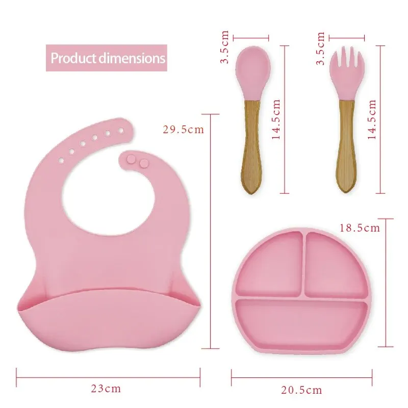 Baby Safe Silicone Dining Plate Suction Cartoon Children Dishes Feeding Toddler Training Tableware Retro Kids Smile Face Plate