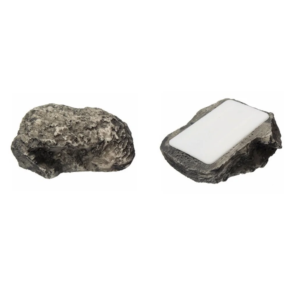 Caja de llaves de resina tipo piedra, estuche de almacenamiento oculto, colgador de llaves de piedra Artificial (cubierta de piedra + tapón)