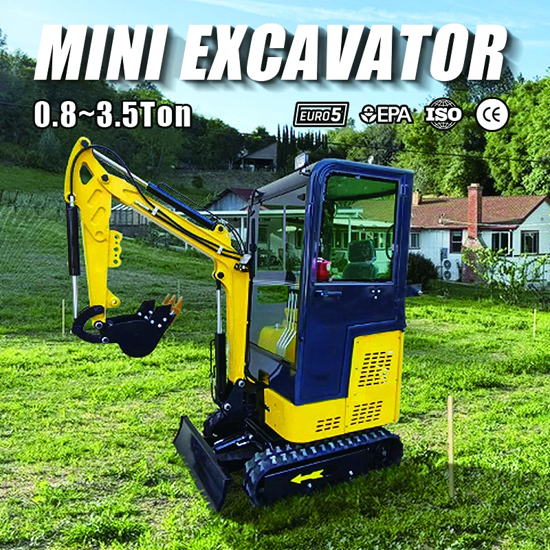 

Customized 1.5 Ton Mini Excavator Diesel Crawler Hydraulic Digger Kubota Engine CE Euro 5 For Farm Construction With Accessories