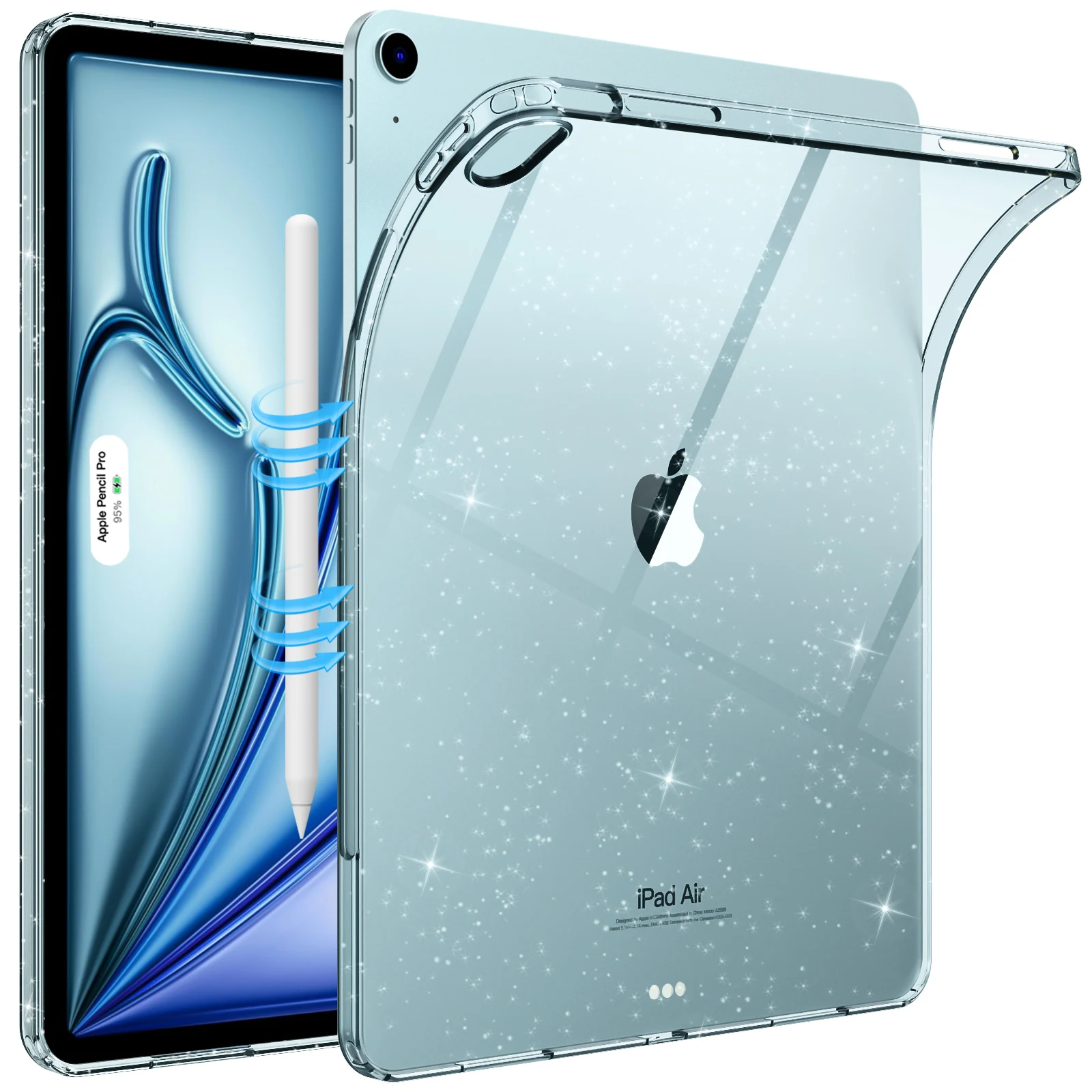 

Case for New iPad Air 13 inch (M3/M2-2025/2024) Clear Slim TPU Transparent Back Protective Cover for iPad Air 13