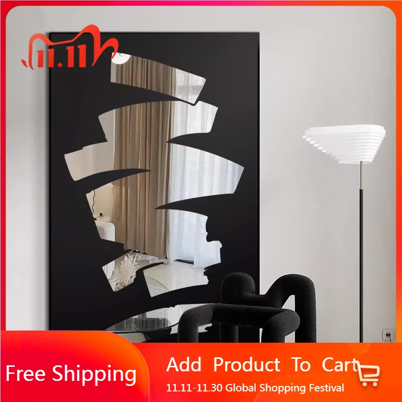 

Korean Style Modern Mirror Living Room Square Aesthetic Bedroom Mirror Nordic Twisted Wonderland Garden Spiegels Home Products