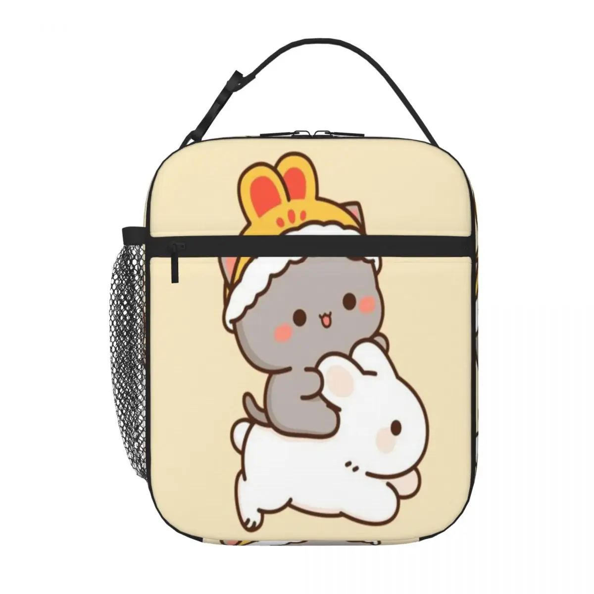 Bestselling Mochi Riding A Rabbit - Sugar And Peach Goma Couple 2025 Neutral Tone Commuter Lunch Bag Family Outing Lunch Bag