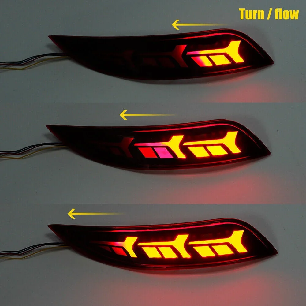For Ford Focus Hatchback 2015 2016 2017 2018 2PCS Red Tail Rear Bumper Light Lamp LED Reflector Turn Signal Brake Lamp Fog Light
